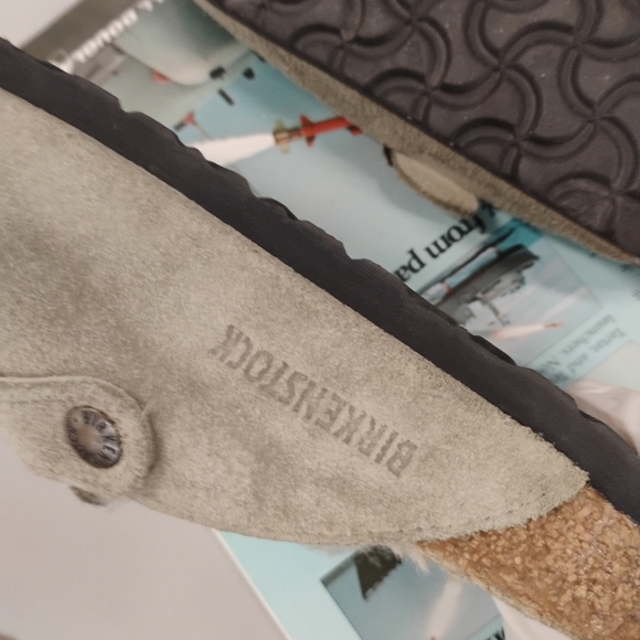 Birkenstock Taupe Shearling Lined Clogs - Picture 5 of 5